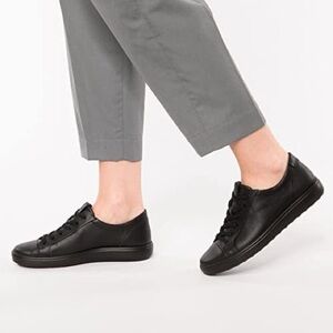 ECCO Women's Soft Classic Black Leather Sneakers
